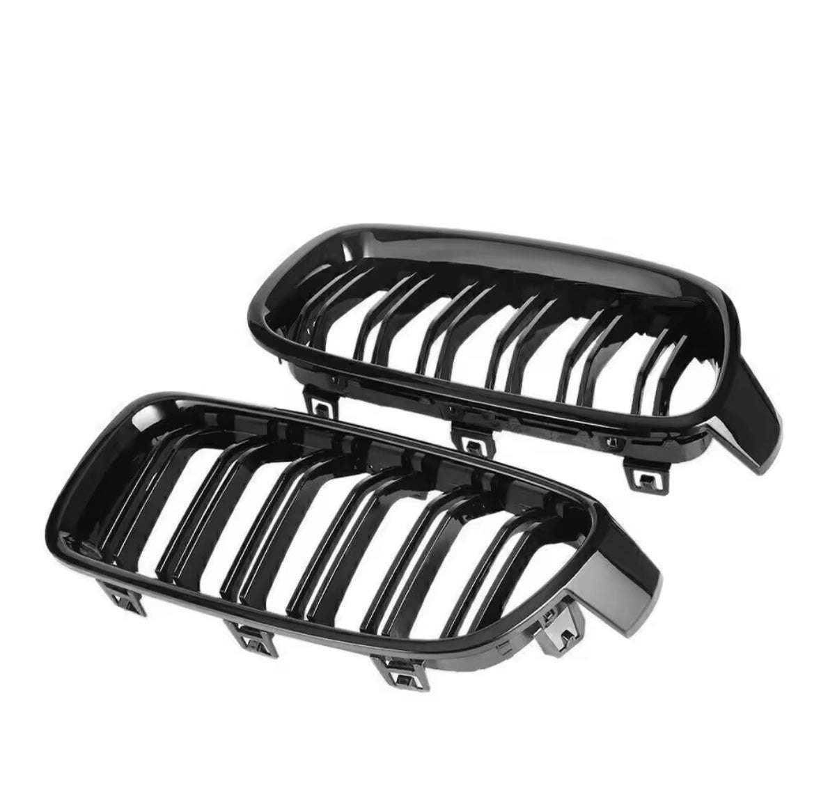 BMW 3 Series Kidney Grille Premium GLOSS BLACK Dual LINE F30 F31 2012-2018